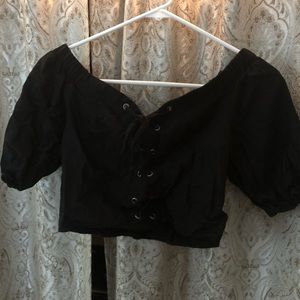 Lace up crop top